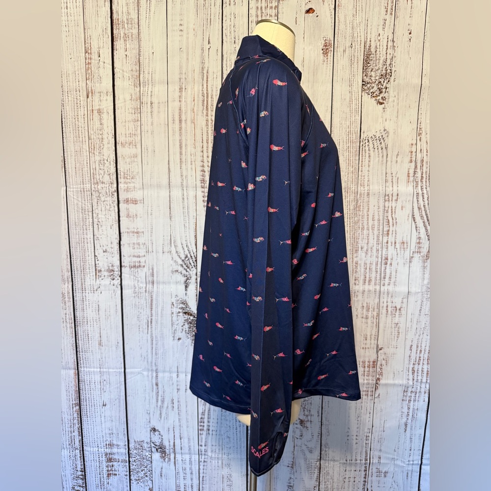 Chic Navy Print Swim Rashguard - Picture 2 of 6